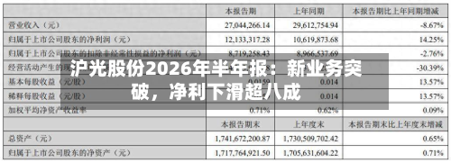 沪光股份2026年半年报:新业务突破,净利下滑超八成-第3张图片