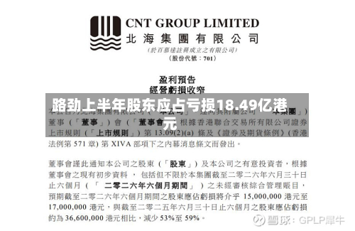 路劲上半年股东应占亏损18.49亿港元-第2张图片