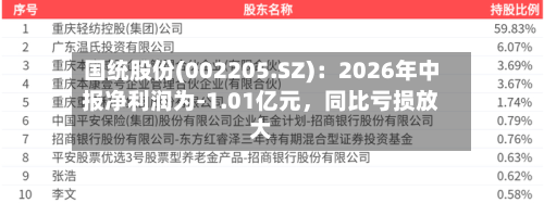 国统股份(002205.SZ):2026年中报净利润为-1.01亿元,同比亏损放大-第2张图片