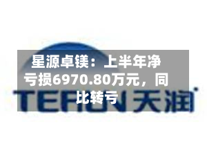 星源卓镁:上半年净亏损6970.80万元,同比转亏-第3张图片