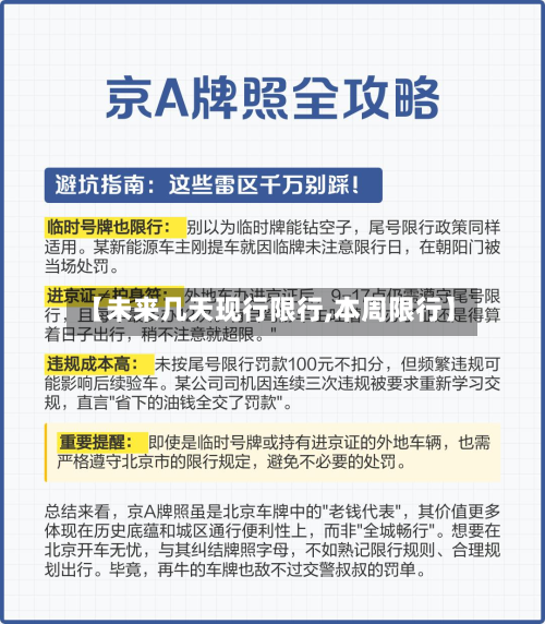 【未来几天现行限行,本周限行】-第2张图片