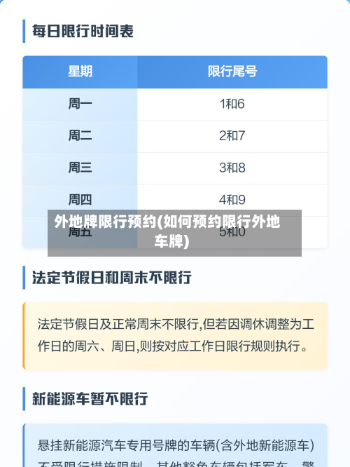 外地牌限行预约(如何预约限行外地车牌)-第2张图片