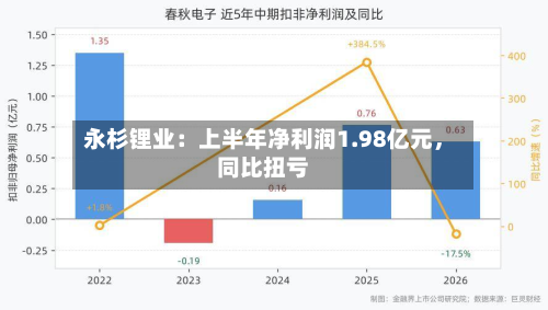 永杉锂业：上半年净利润1.98亿元，同比扭亏
