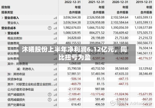 沐曦股份上半年净利润6.12亿元，同比扭亏为盈