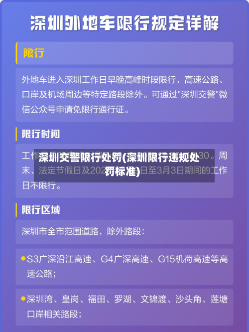 深圳交警限行处罚(深圳限行违规处罚标准)-第2张图片