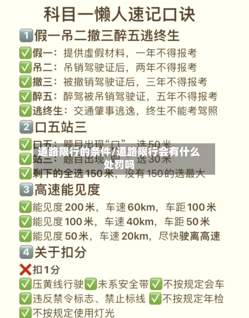 道路限行的条件/道路限行会有什么处罚吗